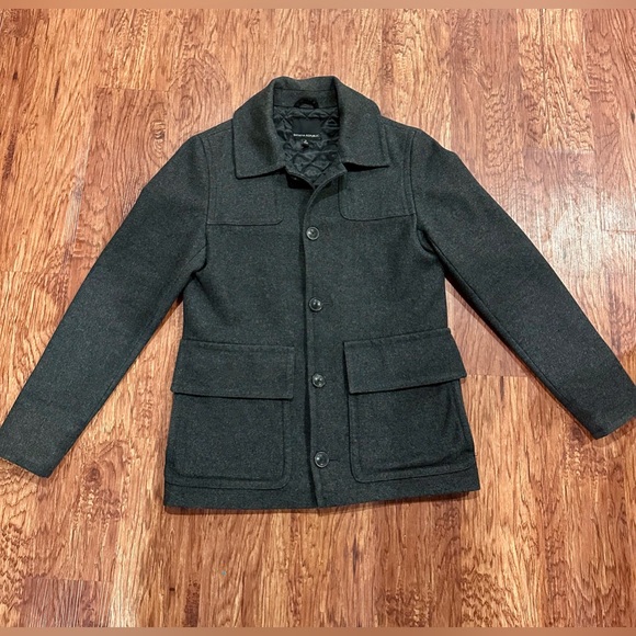 Men’s Banana Republic Gray Wool Peacoat size small - Picture 1 of 7